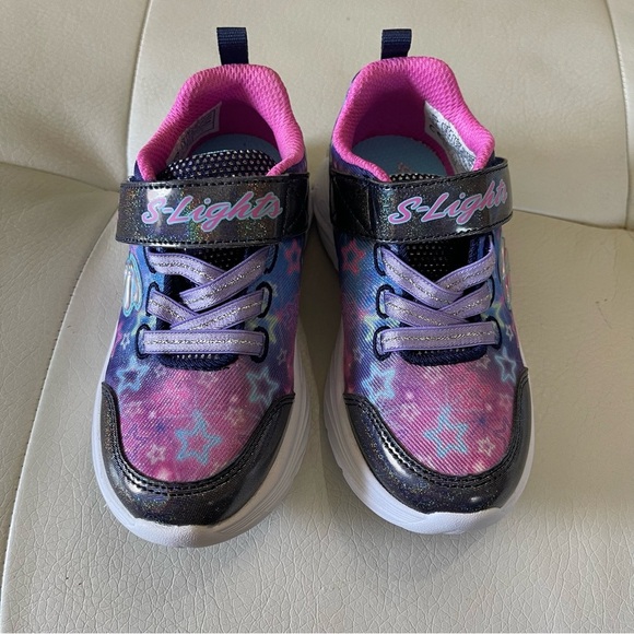 Skechers Girls Wishful Star sparks Glitter Light-Up Shoes Sneakers NWT size 9 - Picture 4 of 11